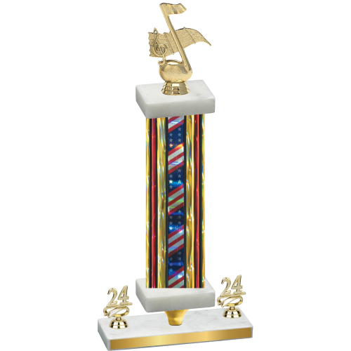 Premium Single Flag USA Year Music Trophy