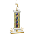 Premium Single Flag USA Second Place Golf Trophy