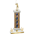 Premium Single Flag USA Third Place Golf Trophy