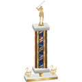 Premium Single Flag USA Second Place Golf Trophy