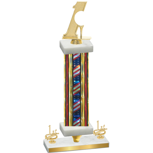 Premium Single Flag USA First Place Golf Trophy