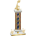 Premium Single Flag USA Second Place Golf Trophy