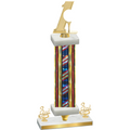Premium Single Flag USA Third Place Golf Trophy