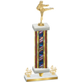Premium Single Flag USA Fourth Place Karate Trophy