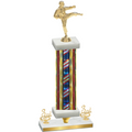 Premium Single Flag USA Third Place Karate Trophy