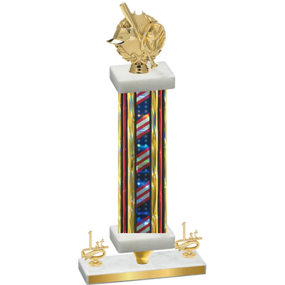 Premium Single Flag USA First Place Baseball Trophy