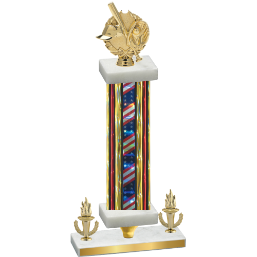 Premium Single Flag USA Victory Baseball Trophy