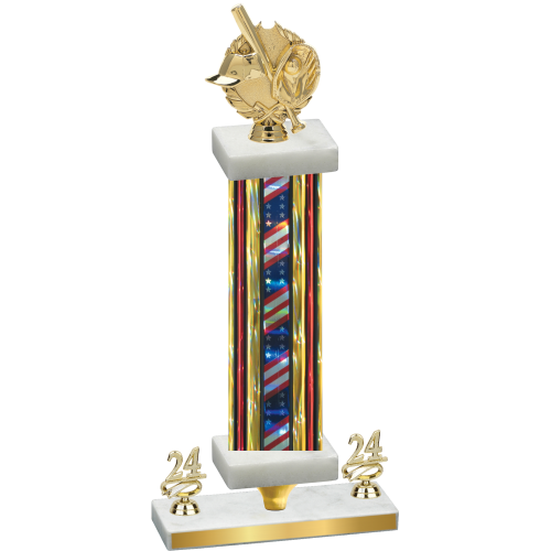 Premium Single Flag USA Year Baseball Trophy