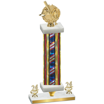 Premium Single Flag USA Year Baseball Trophy