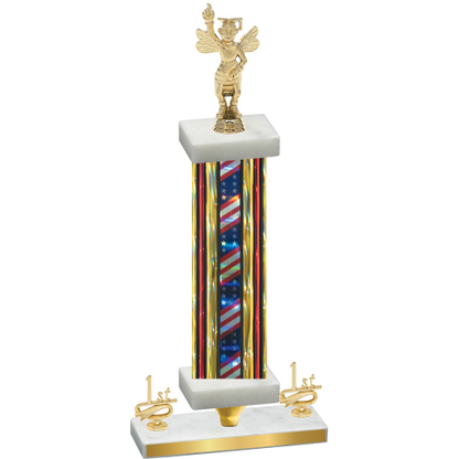 Premium Single Flag USA First Place Academics Trophy