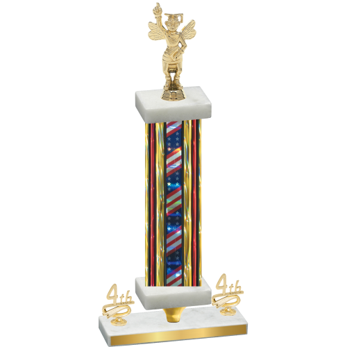 Premium Single Flag USA Fourth Place Academics Trophy