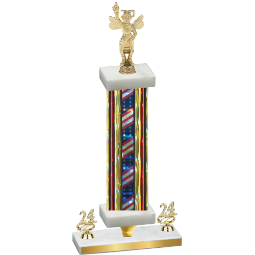 Premium Single Flag USA Year Academics Trophy