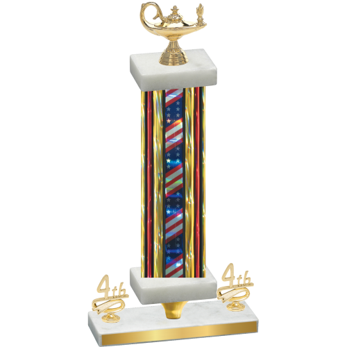 Premium Single Flag USA Fourth Place Academics Trophy