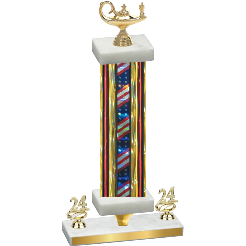 Premium Single Flag USA Year Academics Trophy