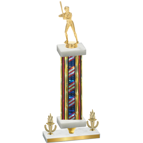 Premium Single Flag USA Victory Softball Trophy