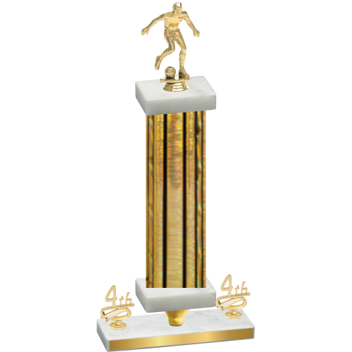 Premium Single Gold Glacier Fourth Place Soccer Trophy
