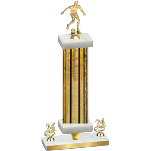 Premium Single Gold Glacier Year Soccer Trophy