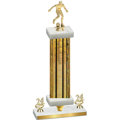 Premium Single Gold Glacier Year Soccer Trophy