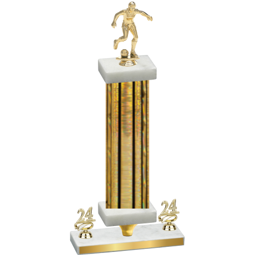Premium Single Gold Glacier Year Soccer Trophy
