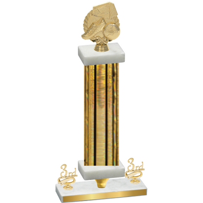 Premium Single Gold Glacier Third Place Soccer Trophy