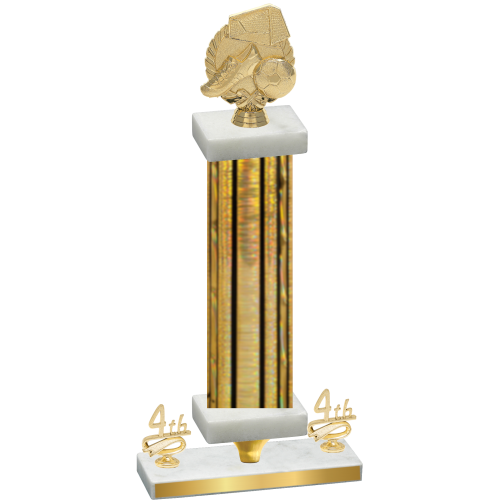 Premium Single Gold Glacier Fourth Place Soccer Trophy