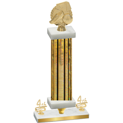 Premium Single Gold Glacier Fourth Place Soccer Trophy