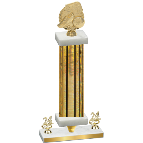 Premium Single Gold Glacier Year Soccer Trophy