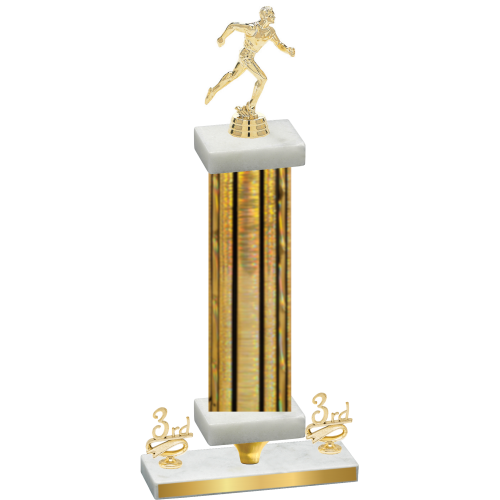 Premium Single Gold Glacier Third Place Running Trophy