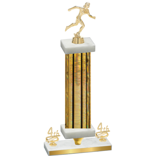 Premium Single Gold Glacier Fourth Place Running Trophy