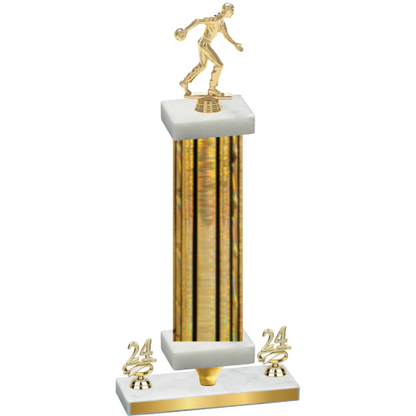 Premium Single Gold Glacier Year Bowling Trophy