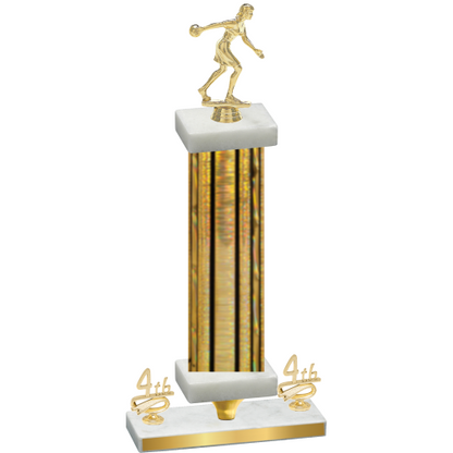 Premium Single Gold Glacier Fourth Place Bowling Trophy