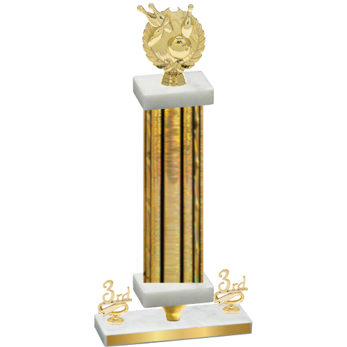 Premium Single Gold Glacier Third Place Bowling Trophy