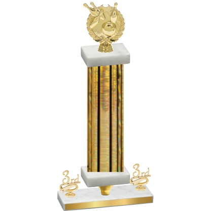 Premium Single Gold Glacier Third Place Bowling Trophy