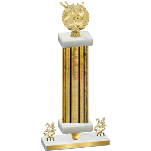 Premium Single Gold Glacier Year Bowling Trophy