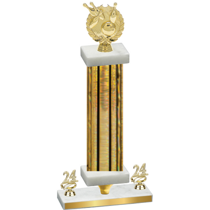 Premium Single Gold Glacier Year Bowling Trophy