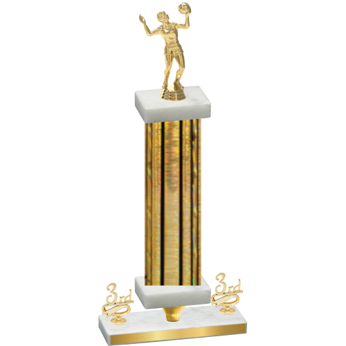 Premium Single Gold Glacier Third Place Volleyball Trophy