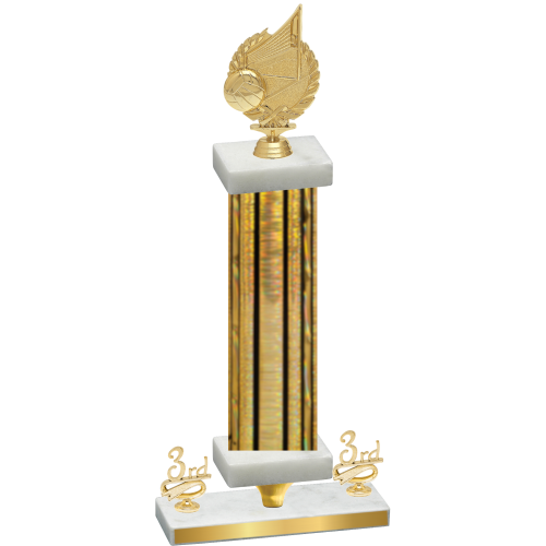 Premium Single Gold Glacier Third Place Volleyball Trophy