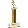 Premium Single Gold Glacier Third Place Football Trophy