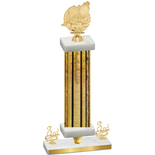 Premium Single Gold Glacier Third Place Swimming Trophy