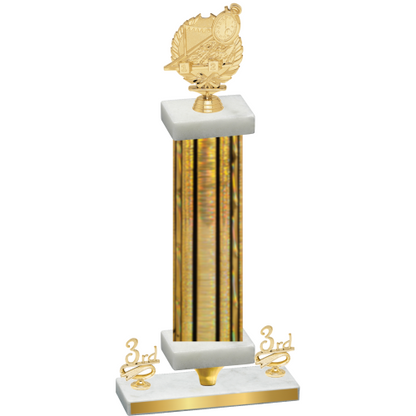 Premium Single Gold Glacier Third Place Swimming Trophy