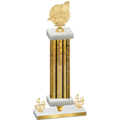 Premium Single Gold Glacier Fourth Place Swimming Trophy