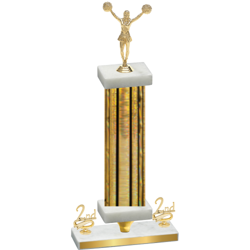 Premium Single Gold Glacier Second Place Cheerleading Trophy