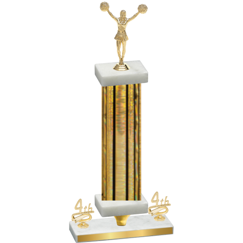 Premium Single Gold Glacier Fourth Place Cheerleading Trophy