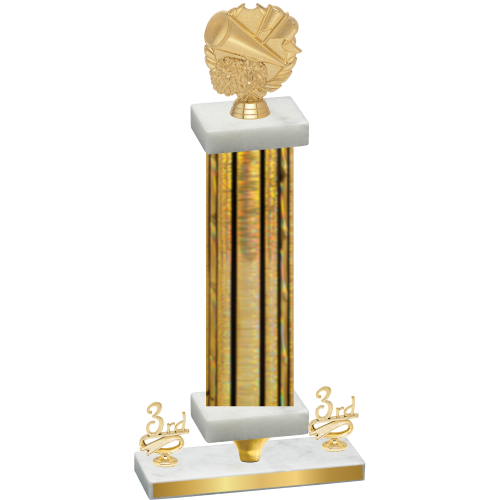 Premium Single Gold Glacier Third Place Cheerleading Trophy
