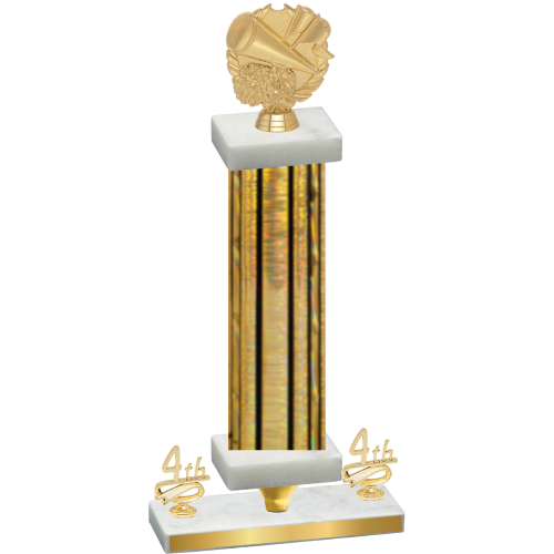 Premium Single Gold Glacier Fourth Place Cheerleading Trophy