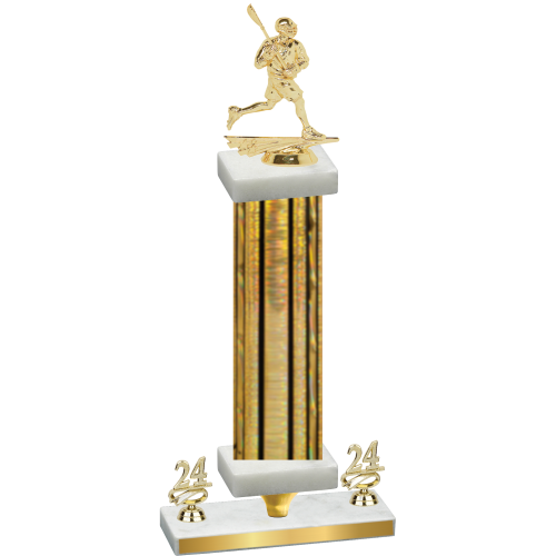 Premium Single Gold Glacier Year Lacrosse Trophy