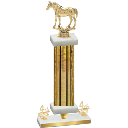 Premium Single Gold Glacier Fourth Place Horses Trophy