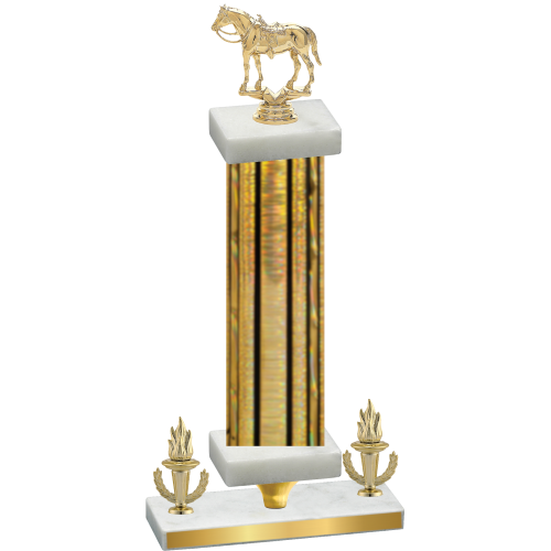 Premium Single Gold Glacier Victory Horses Trophy