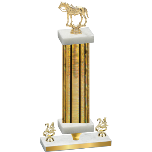 Premium Single Gold Glacier Year Horses Trophy