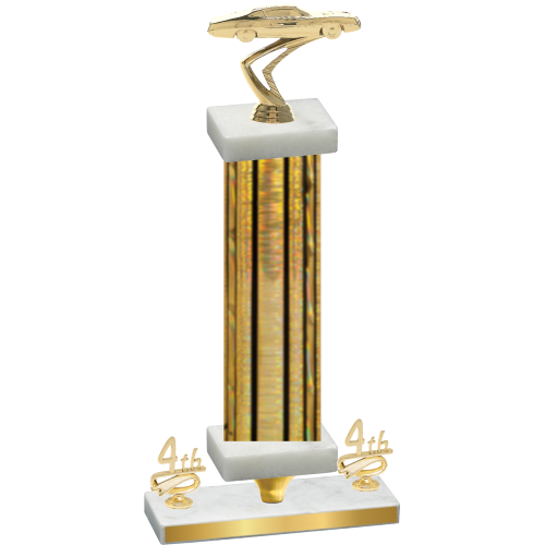 Premium Single Gold Glacier Fourth Place Cars Trophy